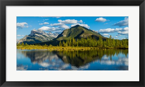 Framed Mount Rundle and Sulphur Mountain reflecting in Vermilion Lake in the Bow River valley at Banff National Park, Alberta, Canada Print