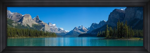 Framed Maligne Lake with Canadian Rockies in the background, Jasper National Park, Alberta, Canada Print