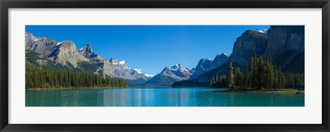 Framed Maligne Lake with Canadian Rockies in the background, Jasper National Park, Alberta, Canada Print