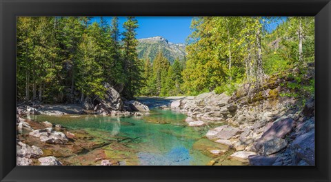 Framed McDonald Creek along Going-to-the-Sun Road at US Glacier National Park, Montana, USA Print