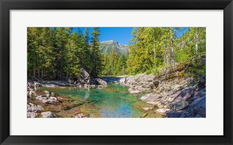 Framed McDonald Creek along Going-to-the-Sun Road at US Glacier National Park, Montana, USA Print