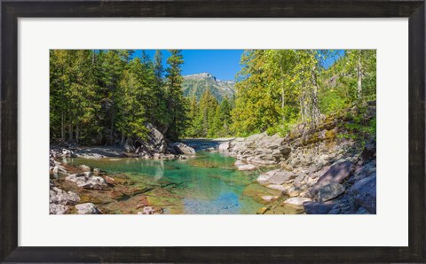 Framed McDonald Creek along Going-to-the-Sun Road at US Glacier National Park, Montana, USA Print