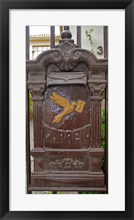 Framed Mailbox on a gate of a house, Rio De Janeiro, Brazil Print