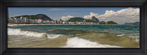 Framed Waves on Copacabana Beach with Sugarloaf Mountain in background, Rio De Janeiro, Brazil Print