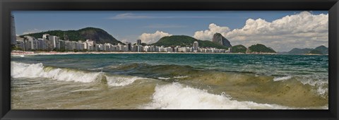 Framed Waves on Copacabana Beach with Sugarloaf Mountain in background, Rio De Janeiro, Brazil Print