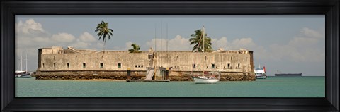 Framed Historical fortification in Baia De Todos Os Santos, Salvador, Bahia, Brazil Print