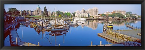 Framed Buildings at the waterfront, Inner Harbor, Victoria, Vancouver Island, British Columbia, Canada Print