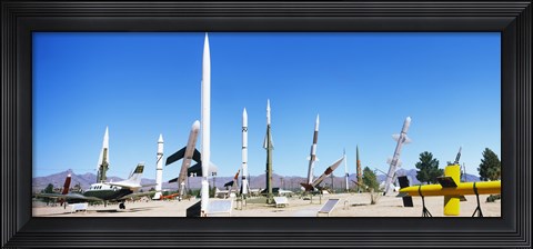Framed Missiles at a museum, White Sands Missile Range Museum, Alamogordo, New Mexico Print