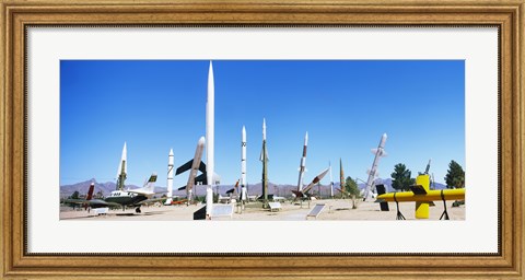 Framed Missiles at a museum, White Sands Missile Range Museum, Alamogordo, New Mexico Print