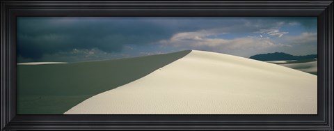 Framed Hill of White Sands with Stormy Skies Print