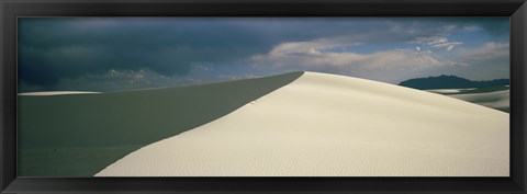 Framed Hill of White Sands with Stormy Skies Print