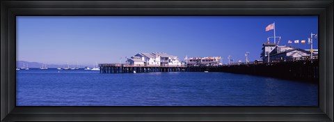 Framed Harbor and Stearns Wharf, Santa Barbara, California Print