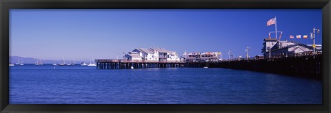 Framed Harbor and Stearns Wharf, Santa Barbara, California Print