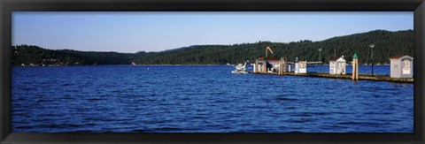 Framed Jetty at Lake Coeur d&#39;Alene, Idaho, USA Print