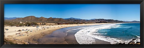 Framed Tourists at Cerritos Beach, Todos Santos, Baja California Sur, Mexico Print