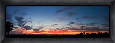 Framed Silhouette of trees at sunset, Todos Santos, Baja California, Mexico Print