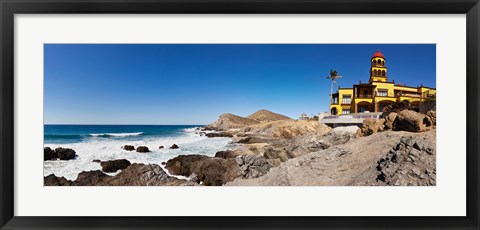 Framed Hacienda Cerritos on the Pacific Ocean, Todos Santos, Baja California Sur, Mexico Print