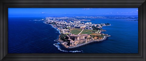 Framed Aerial view of the Morro Castle, San Juan, Puerto Rico Print