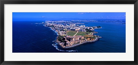 Framed Aerial view of the Morro Castle, San Juan, Puerto Rico Print