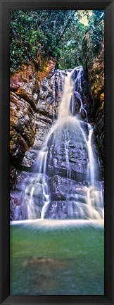 Framed Waterfall in a forest, La Mina Falls, Caribbean National Forest, Puerto Rico Print