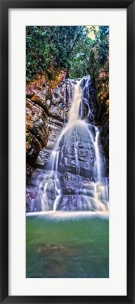 Framed Waterfall in a forest, La Mina Falls, Caribbean National Forest, Puerto Rico Print