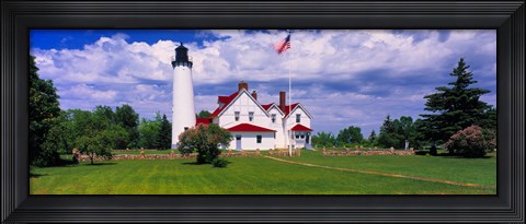 Framed Clouds over the Point Iroquois Lighthouse, Michigan, USA Print