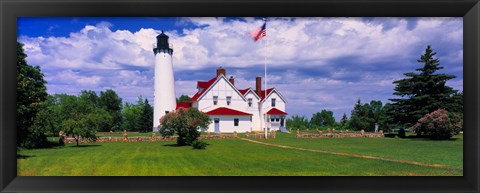 Framed Clouds over the Point Iroquois Lighthouse, Michigan, USA Print