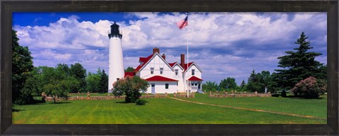 Framed Clouds over the Point Iroquois Lighthouse, Michigan, USA Print