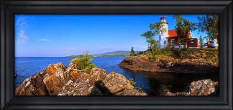 Framed Eagle Harbor Lighthouse at coast, Michigan, USA Print