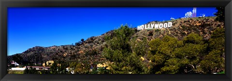 Framed Low angle view of Hollywood Sign, Hollywood Hills, Hollywood, Los Angeles, California, USA Print