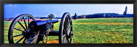 Framed Cannon at Manassas National Battlefield Park, Manassas, Prince William County, Virginia, USA Print