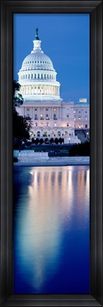 Framed Capitol Building Reflecting in the Water, Washington DC Print