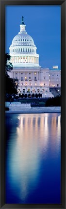 Framed Capitol Building Reflecting in the Water, Washington DC Print