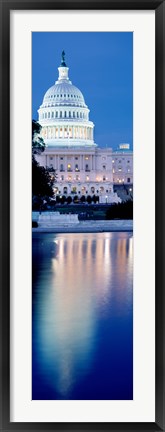 Framed Capitol Building Reflecting in the Water, Washington DC Print