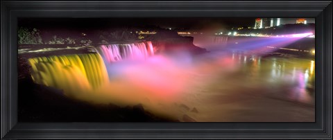 Framed Niagara Falls at night, Niagara River, Niagara County, New York State Print