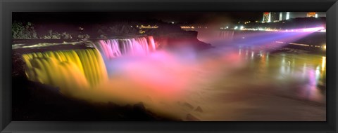 Framed Niagara Falls at night, Niagara River, Niagara County, New York State Print