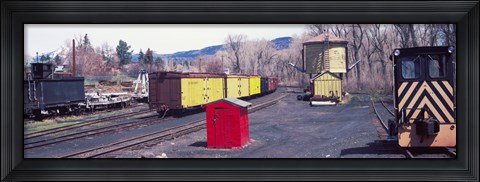 Framed Old train terminal, Chama, New Mexico Print