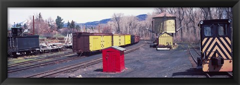 Framed Old train terminal, Chama, New Mexico Print