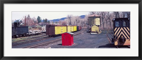 Framed Old train terminal, Chama, New Mexico Print
