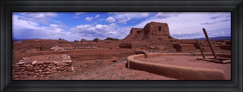 Framed Pecos Pueblo mission church ruins, Pecos National Historical Park, New Mexico, USA Print