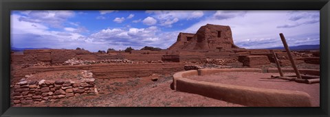 Framed Pecos Pueblo mission church ruins, Pecos National Historical Park, New Mexico, USA Print