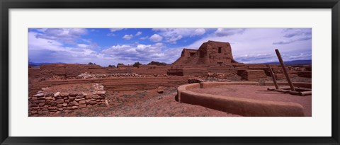 Framed Pecos Pueblo mission church ruins, Pecos National Historical Park, New Mexico, USA Print