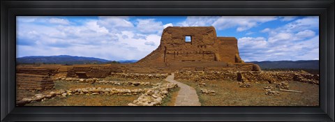 Framed Main structure in Pecos Pueblo mission church ruins, Pecos National Historical Park, New Mexico, USA Print