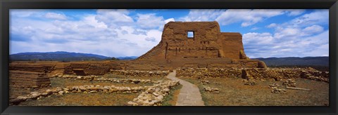 Framed Main structure in Pecos Pueblo mission church ruins, Pecos National Historical Park, New Mexico, USA Print