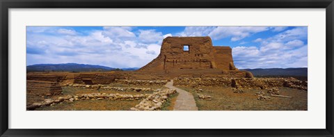 Framed Main structure in Pecos Pueblo mission church ruins, Pecos National Historical Park, New Mexico, USA Print