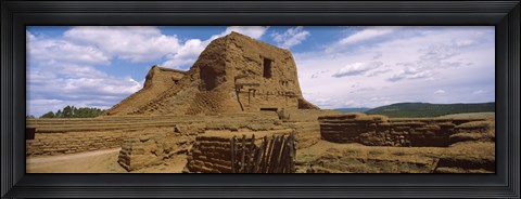 Framed Close up of church ruins, Pecos National Historical Park, New Mexico, USA Print