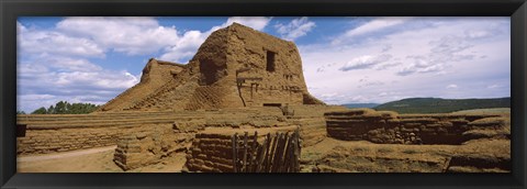 Framed Close up of church ruins, Pecos National Historical Park, New Mexico, USA Print
