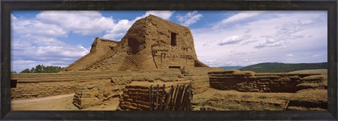 Framed Close up of church ruins, Pecos National Historical Park, New Mexico, USA Print