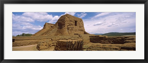 Framed Close up of church ruins, Pecos National Historical Park, New Mexico, USA Print