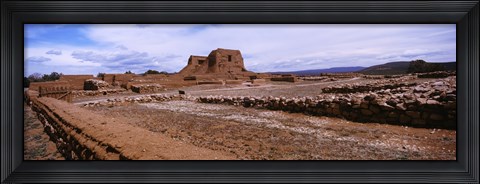 Framed Landscape view of church ruins, Pecos National Historical Park, New Mexico, USA Print